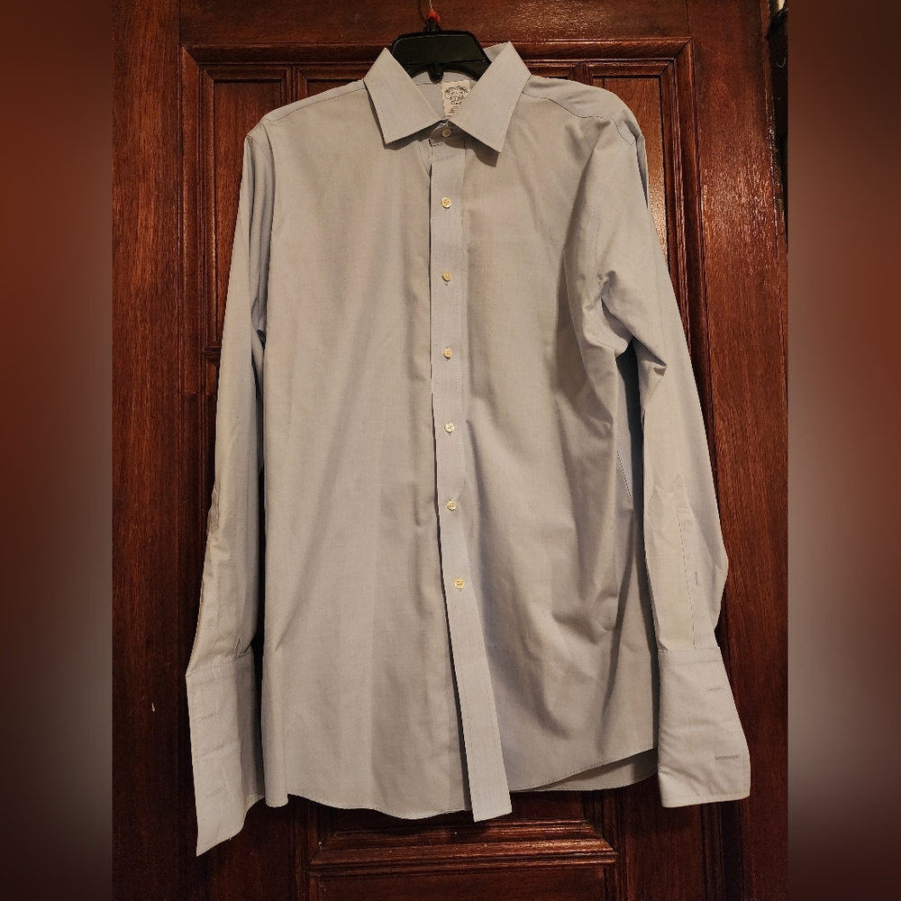 Brooks Brothers Blue Classic Shirt Size 16 1/2-34 Supima Cotton  French Cuffs